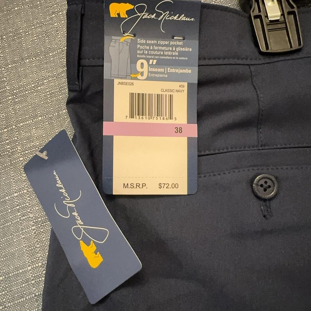 Jack Nicklaus Golf Shorts Mens 38 Navy 9 Inseam Stretch UPF 50 Moisture Wicking - Picture 6 of 8